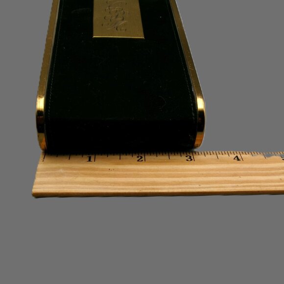 Wadsworth Black Suede Compact Wristlet Minaudiere Cigarette Holder, VTG Vanity - Picture 9 of 11